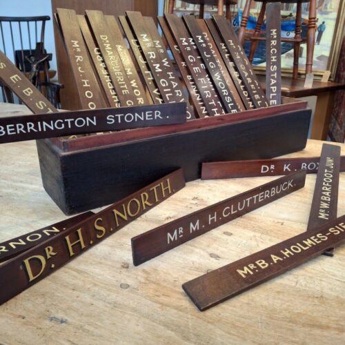 Collection Of Early 20th Century Hand Painted Doctors/Consultants Name Plates.