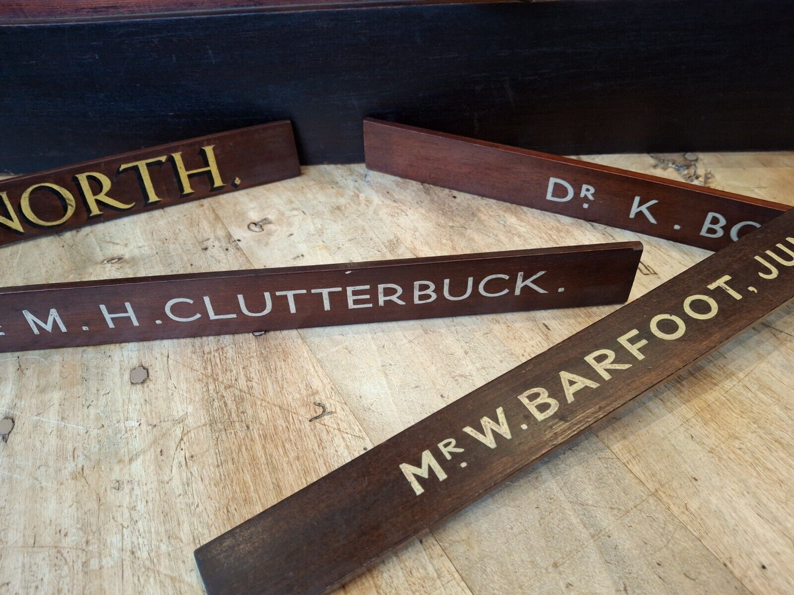 Collection Of Early 20th Century Hand Painted Doctors/Consultants Name Plates.