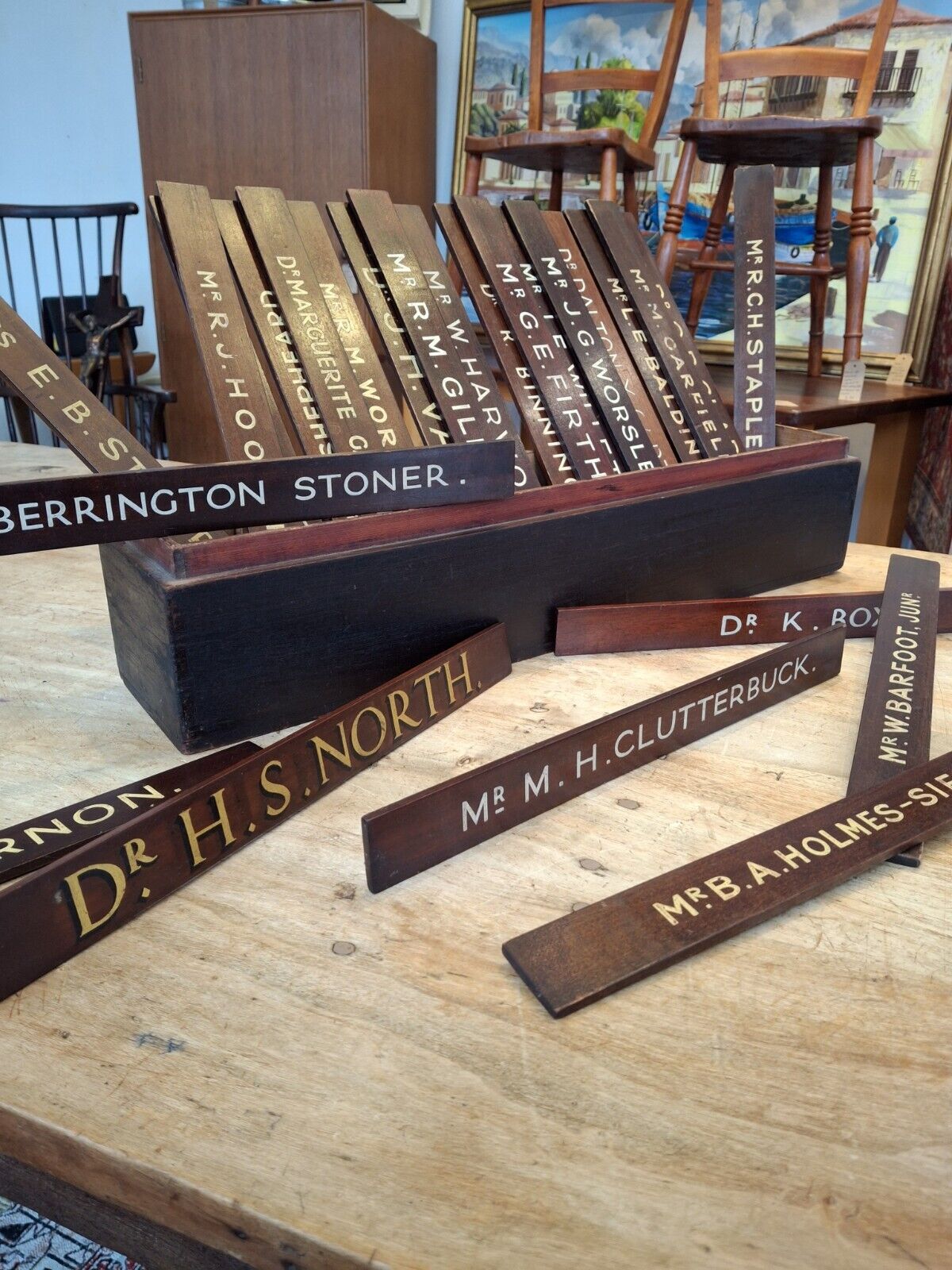 Collection Of Early 20th Century Hand Painted Doctors/Consultants Name Plates.