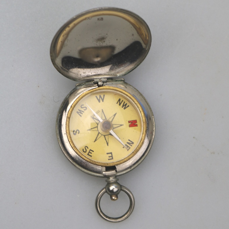An antique novelty pocket watch shape Compass - probably Military C.early 20thC - Image 3