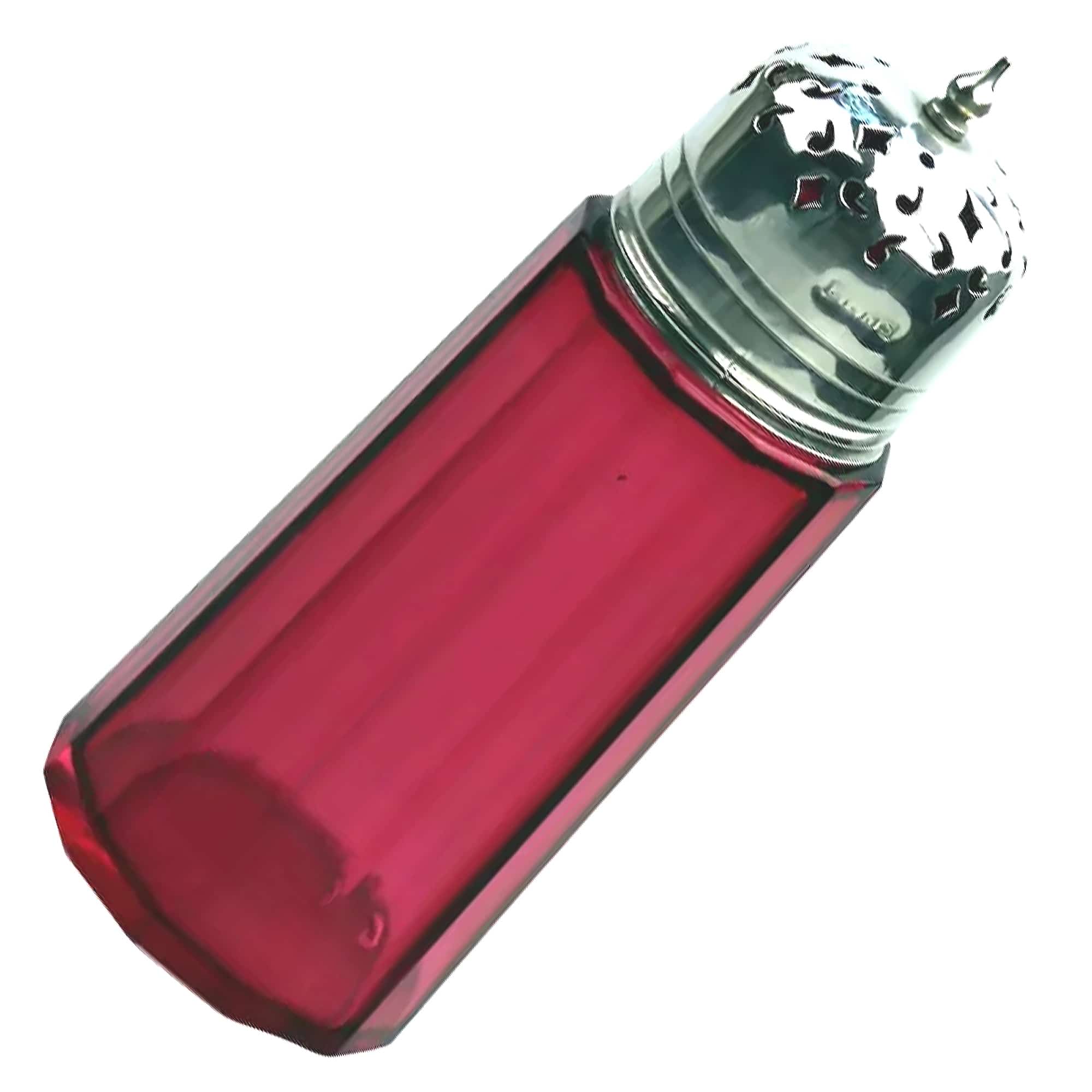 An antique Victorian cranberry glass silver plate Muffineer Sugar Shaker C.19thC