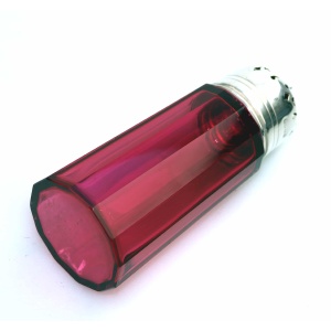An antique Victorian cranberry glass silver plate Muffineer Sugar Shaker C.19thC