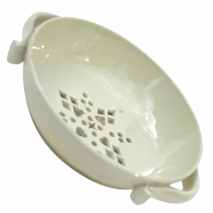 A rare large antique Georgian Creamware pottery Egg Strainer / Strainer C.18thC