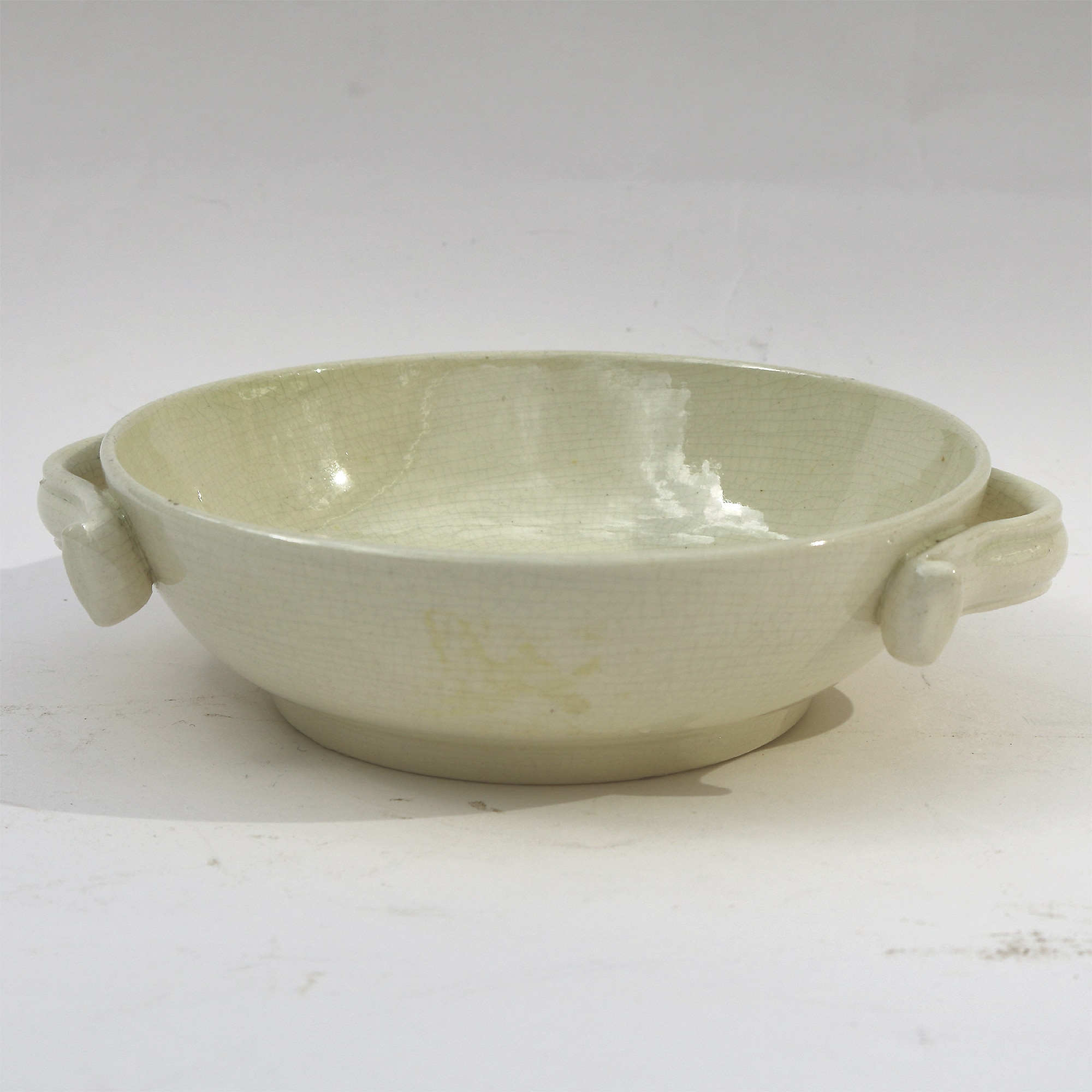 A rare large antique Georgian Creamware pottery Egg Strainer / Strainer C.18thC