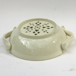 A rare large antique Georgian Creamware pottery Egg Strainer / Strainer C.18thC