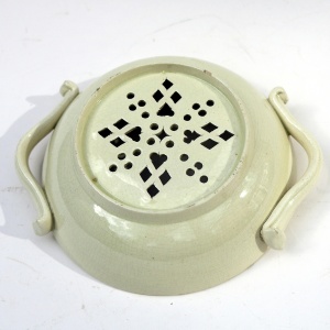A rare large antique Georgian Creamware pottery Egg Strainer / Strainer C.18thC
