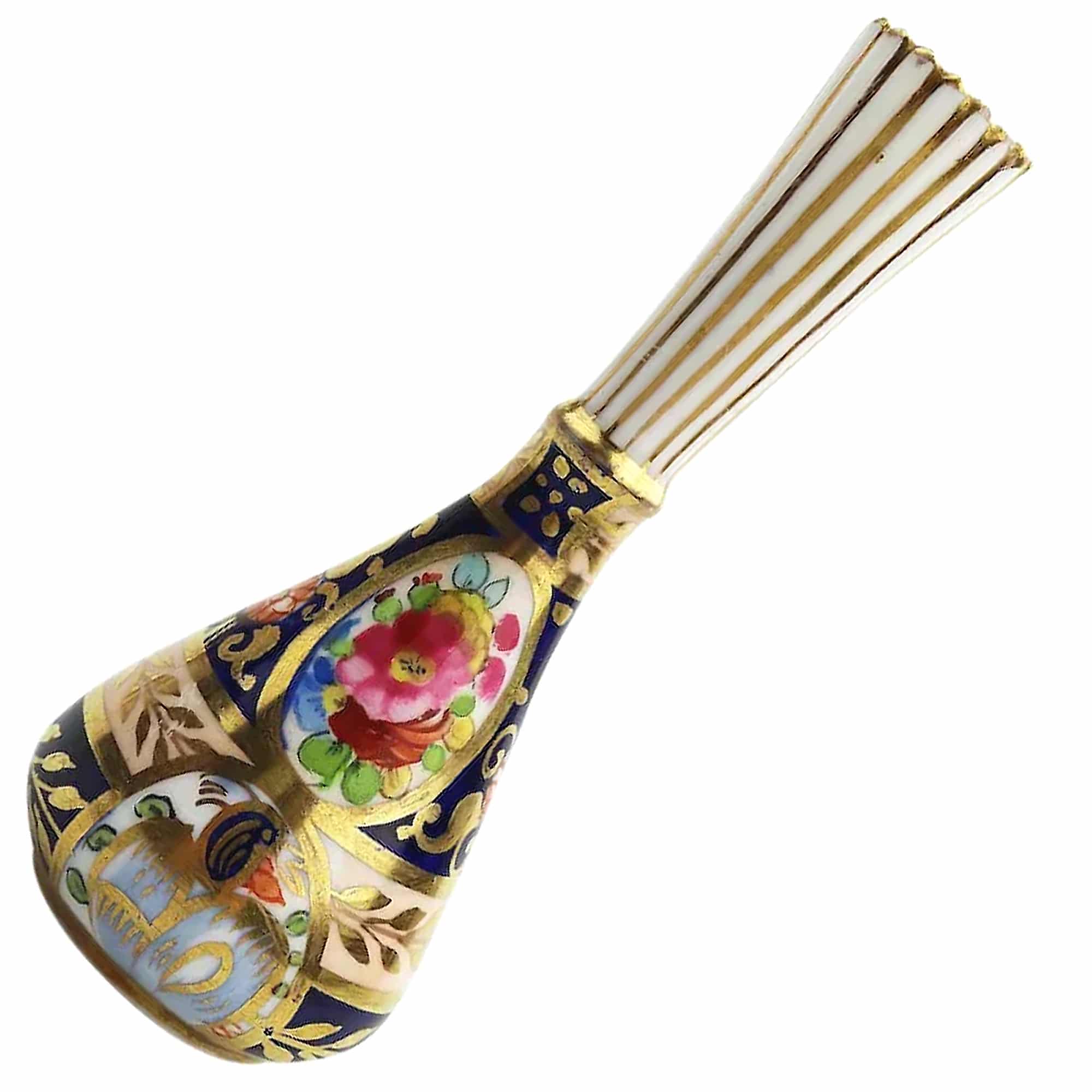Antique English porcelain Crown Staffordshire hand painted Miniature Vase C.1900