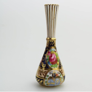 Antique English porcelain Crown Staffordshire hand painted Miniature Vase C.1900