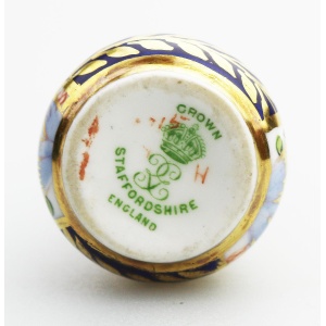 Antique English porcelain Crown Staffordshire hand painted Miniature Vase C.1900