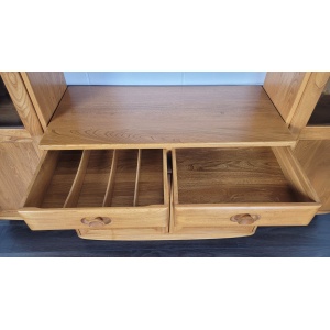 90s Ercol Windsor Tall Glazed Display Cabinet