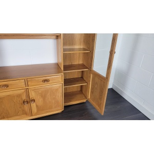 90s Ercol Windsor Tall Glazed Display Cabinet