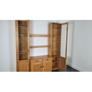 90s Ercol Windsor Tall Glazed Display Cabinet