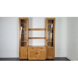 90s Ercol Windsor Tall Glazed Display Cabinet