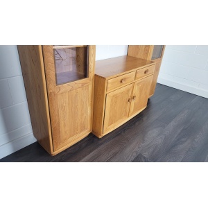 90s Ercol Windsor Tall Glazed Display Cabinet
