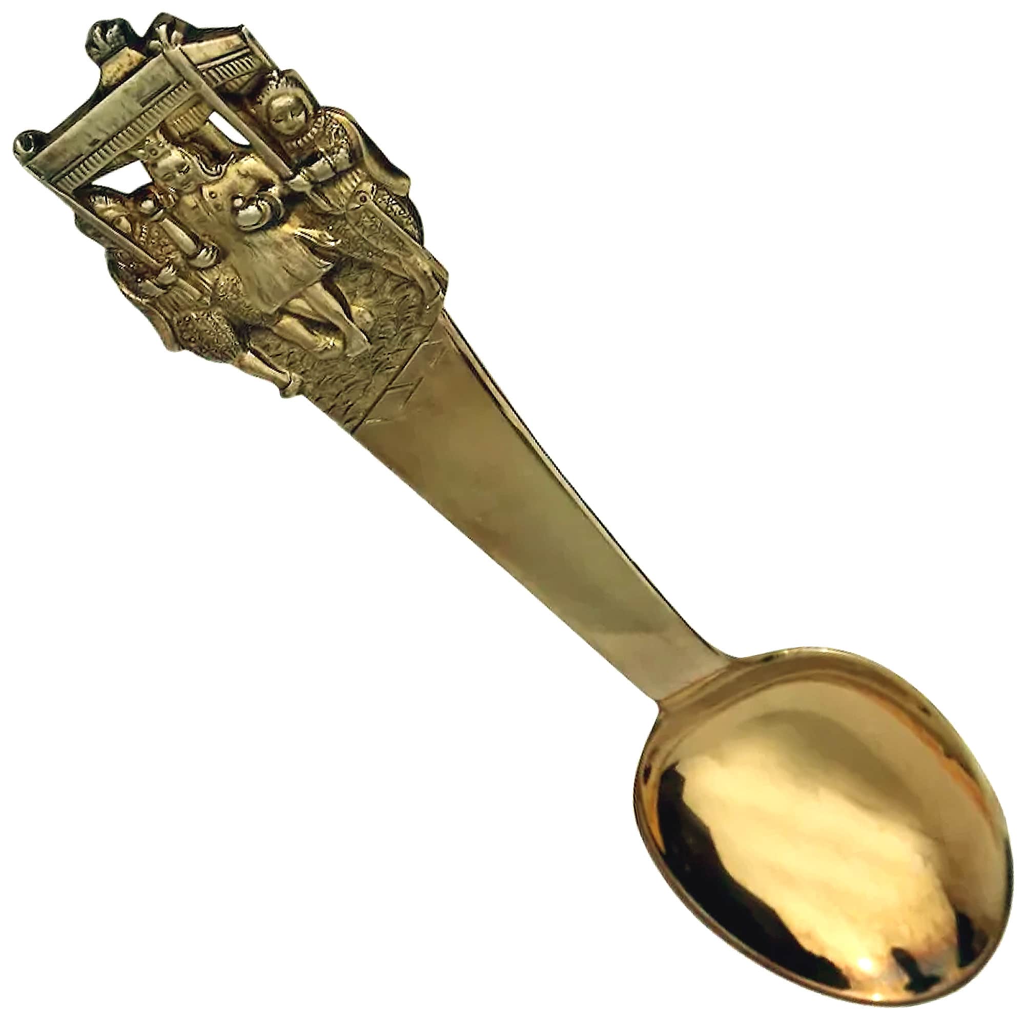 Vintage 830 silver gilt W&S Sorensen Hans Andersen Fairy-tale Spoon 31g C.1950's
