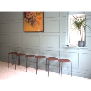 Mid-Century Arne Jacobsen Fritz Hansen Teak Stacking Stools x 2