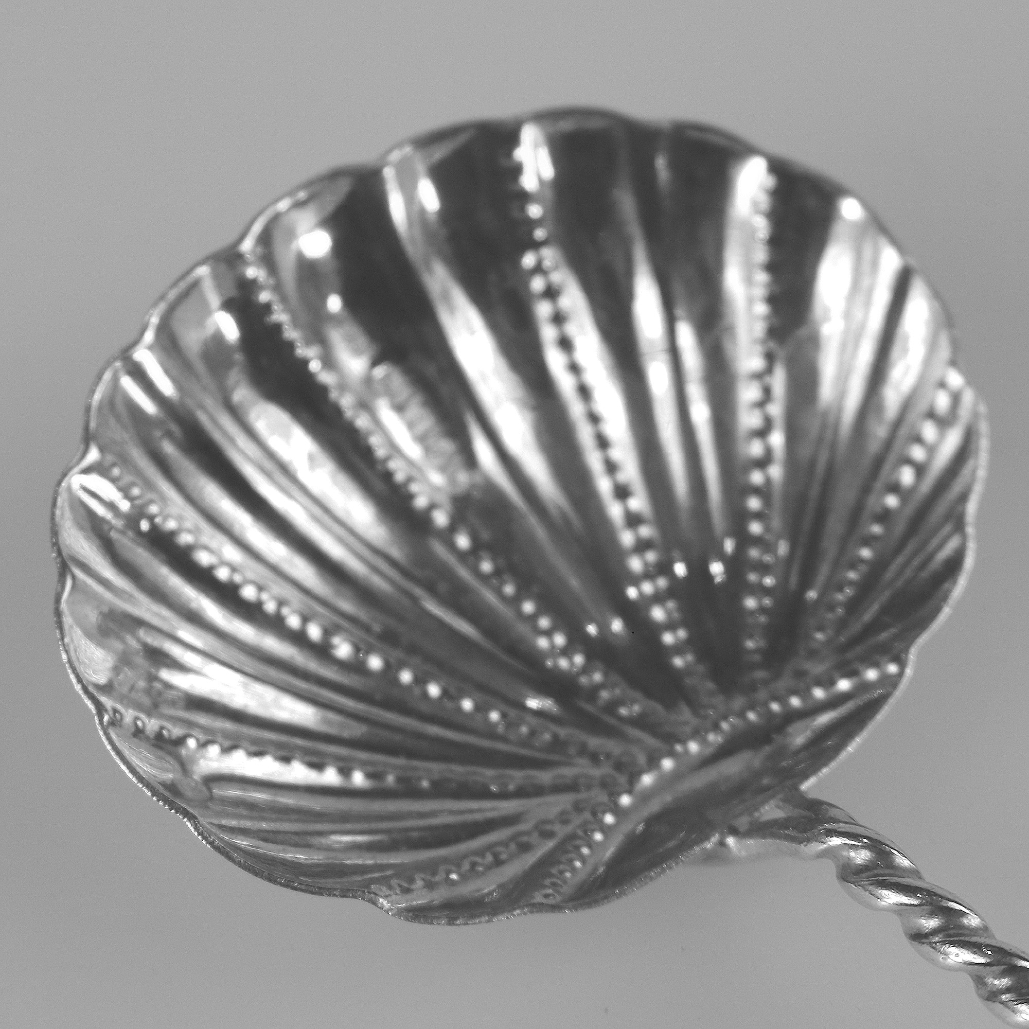 An unusual antique solid silver novelty devil Serving Spoon by Samuel Boyce Landeck C.1904