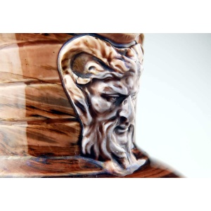 A Wedgwood antique majolica pottery marbled Doric satyr / devil Mask Jug C.1870