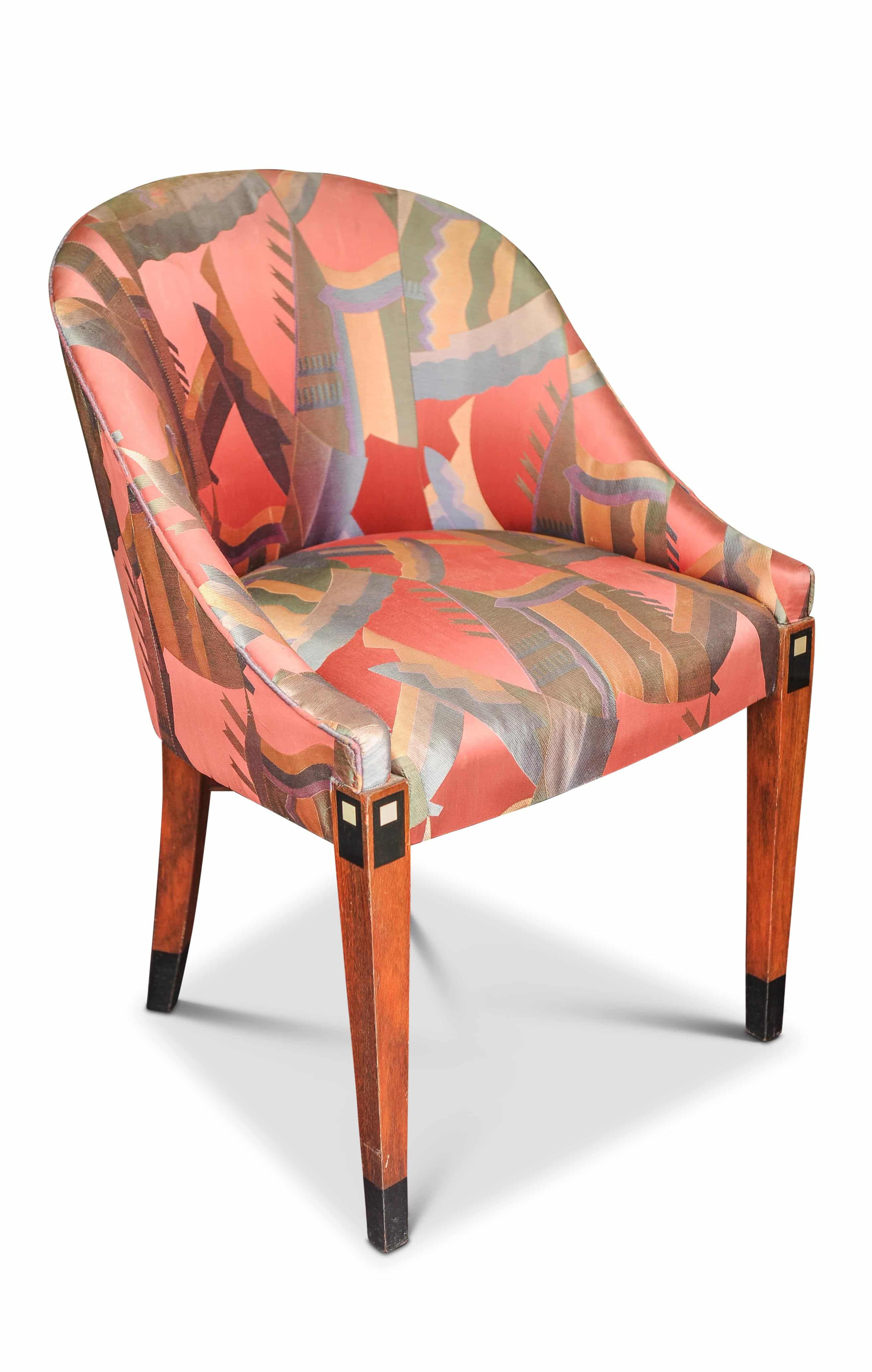 Elegant Matching Pair French Art Deco 1930's Tub Chairs With Original Upholstery