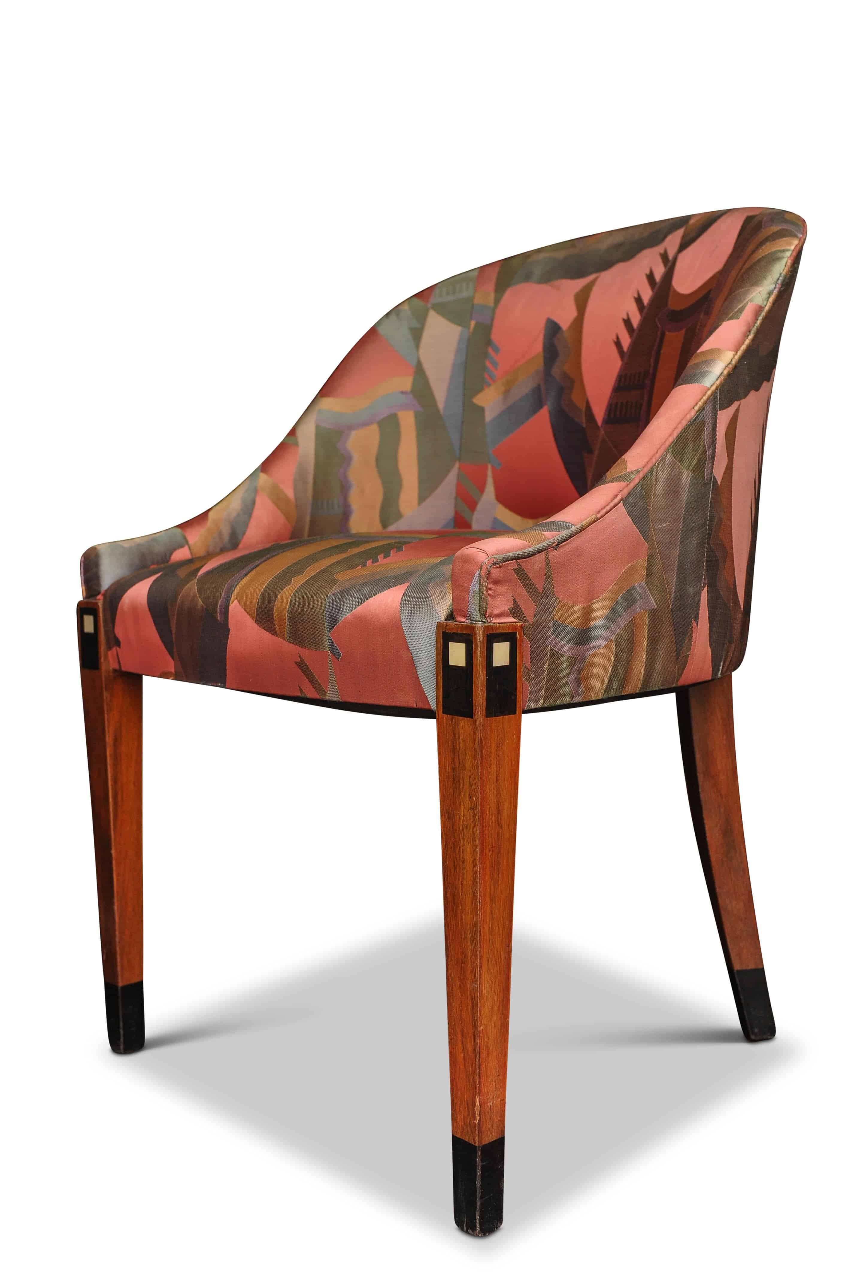 Elegant Matching Pair French Art Deco 1930's Tub Chairs With Original Upholstery