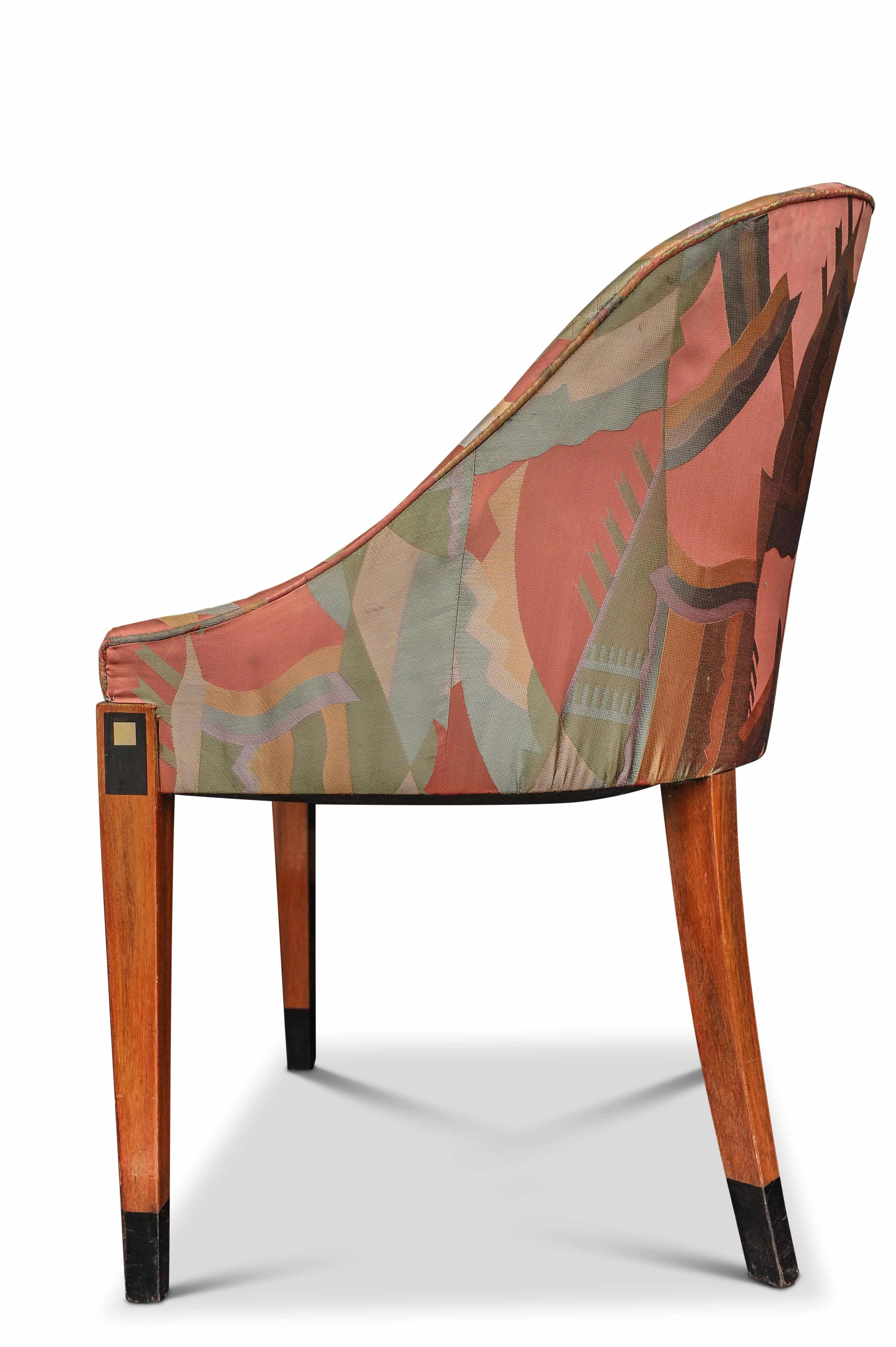 Elegant Matching Pair French Art Deco 1930's Tub Chairs With Original Upholstery