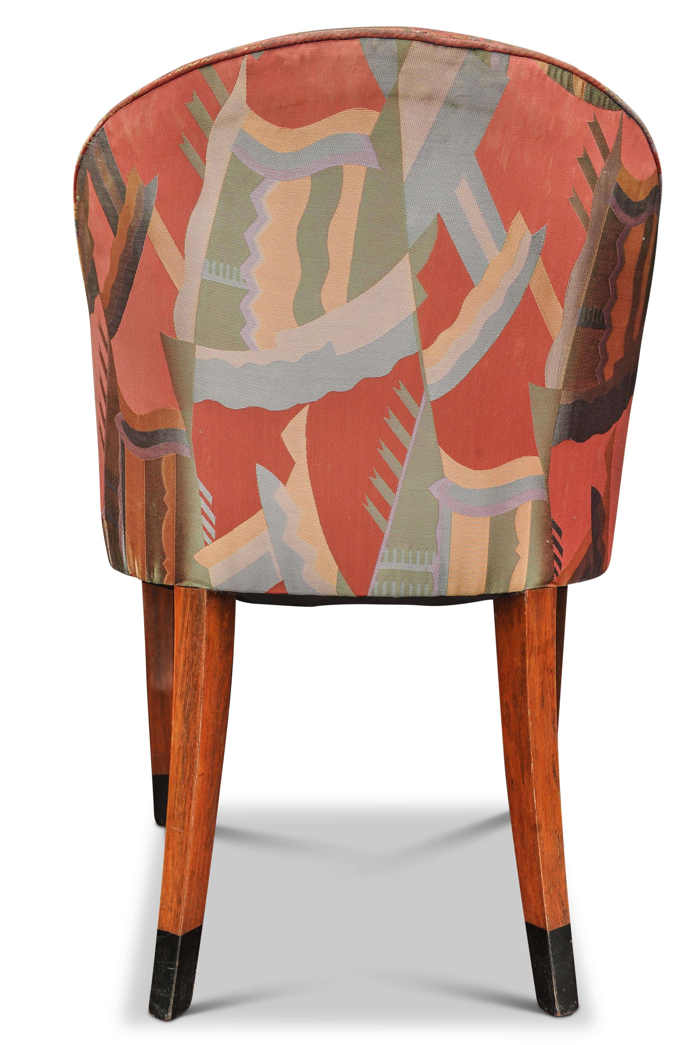 Elegant Matching Pair French Art Deco 1930's Tub Chairs With Original Upholstery