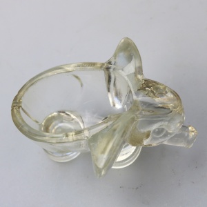 An unusual pair of Art Deco novelty elephant pressed glass Salt Cellars C.1920's