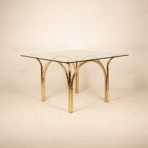 Crystal and Brass Table 1970 Italian Manufacture