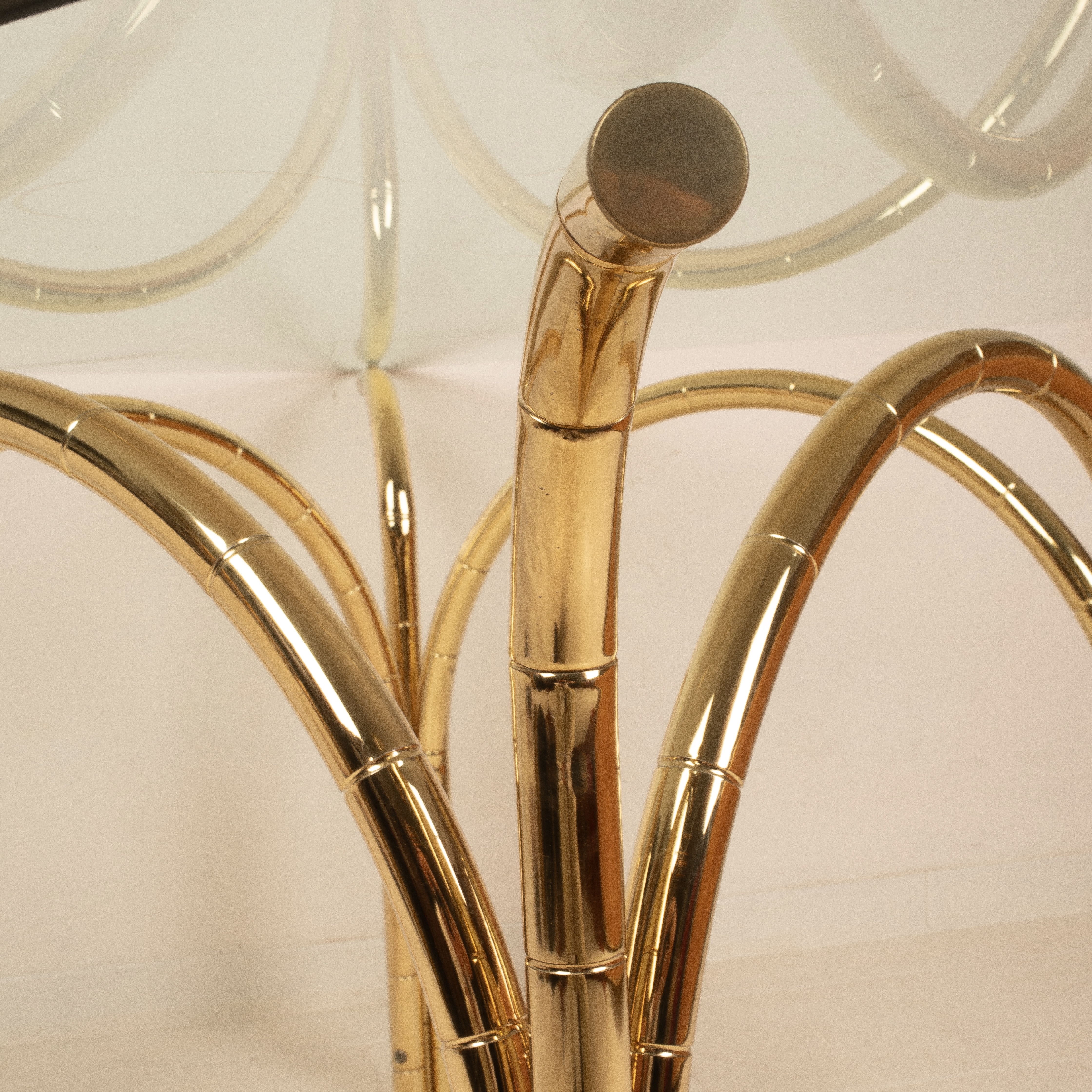Crystal and Brass Table 1970 Italian Manufacture
