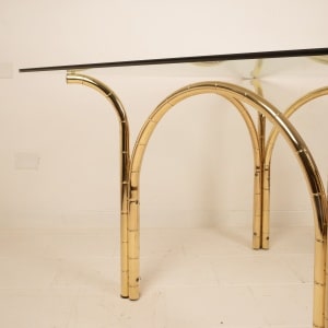 Crystal and Brass Table 1970 Italian Manufacture