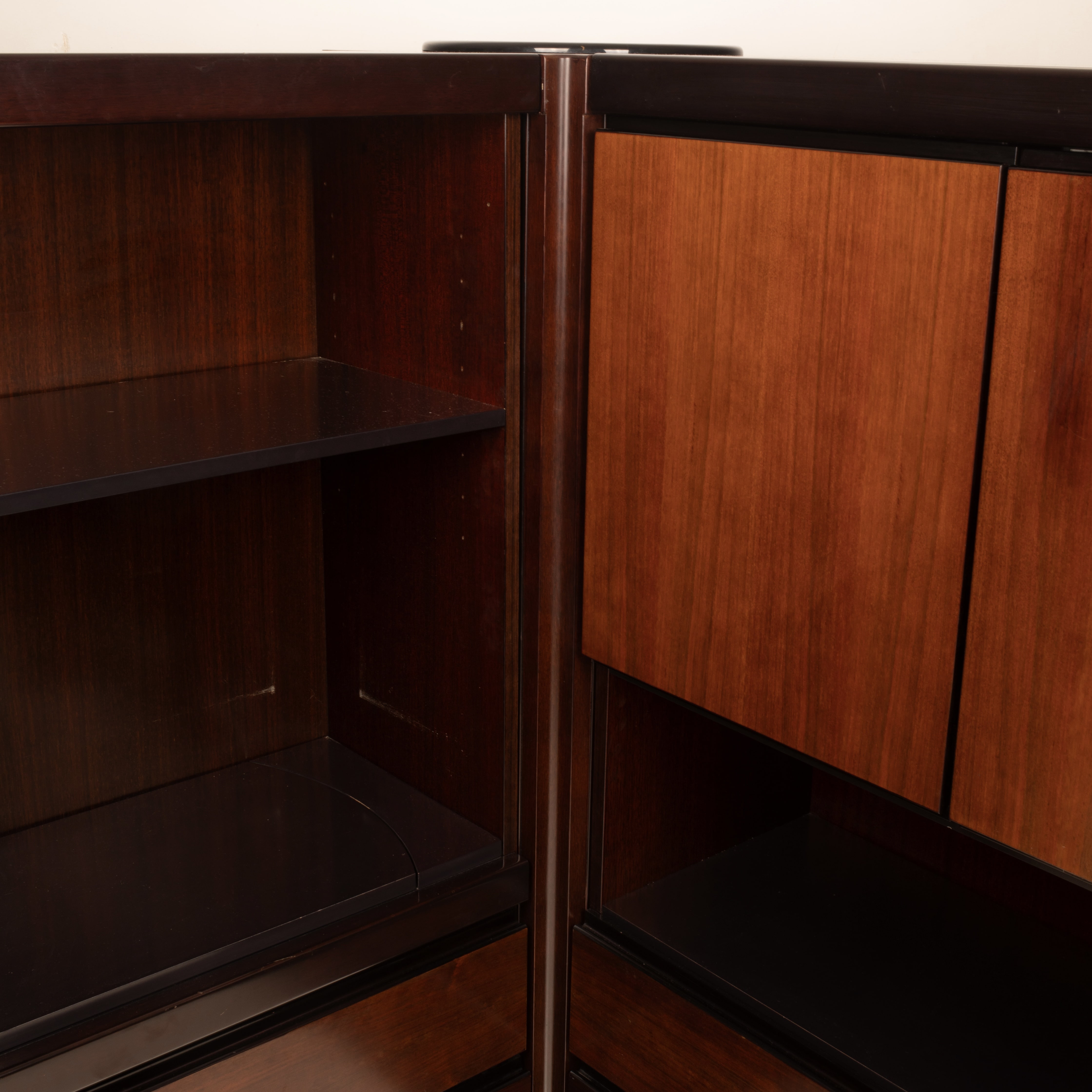 Pair of Cabinets and Bar "S11" by Angelo Mangiarotti for Sorgente dei Mobili
