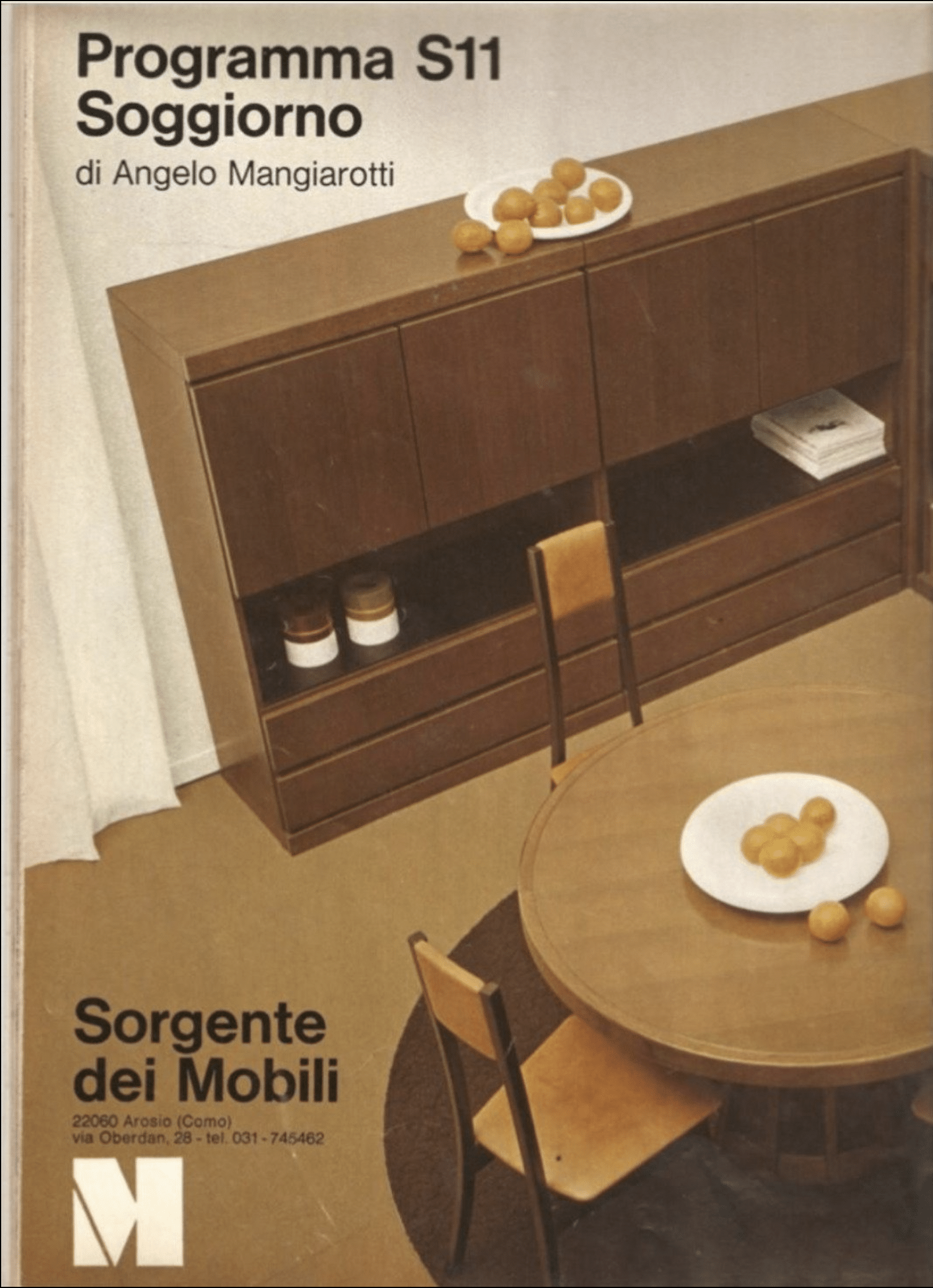 Pair of Cabinets and Bar "S11" by Angelo Mangiarotti for Sorgente dei Mobili