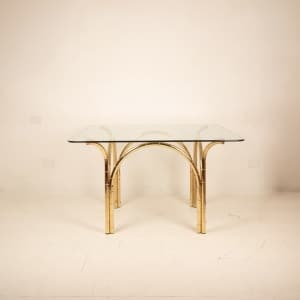 Crystal and Brass Table 1970 Italian Manufacture