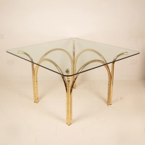 Crystal and Brass Table 1970 Italian Manufacture