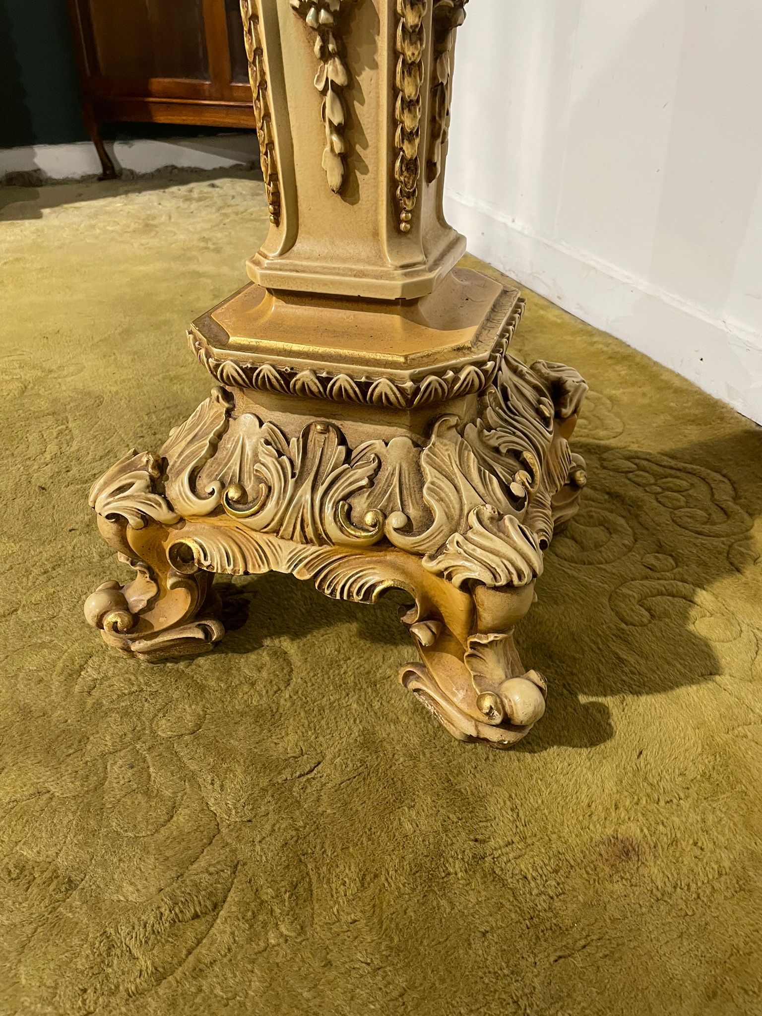 Ornate Reproduction Marble Topped Jardiniere