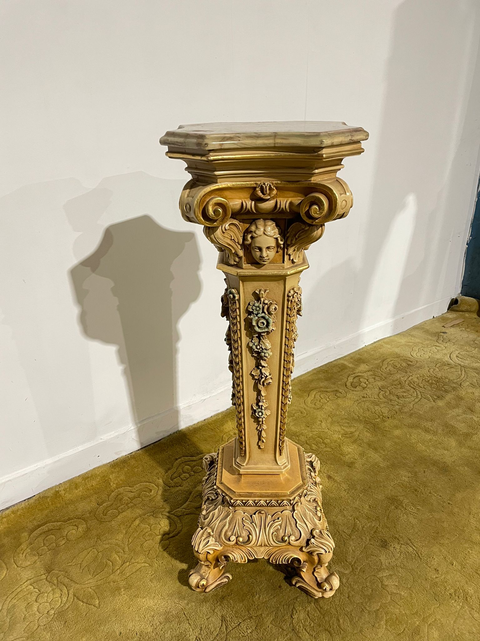 Ornate Reproduction Marble Topped Jardiniere