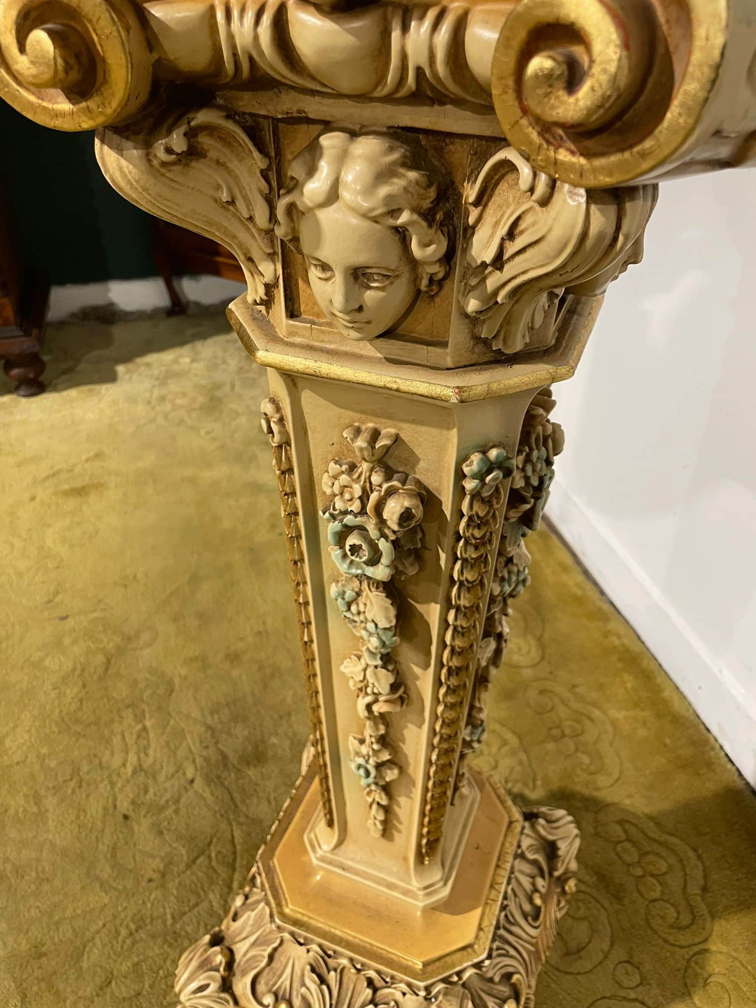 Ornate Reproduction Marble Topped Jardiniere