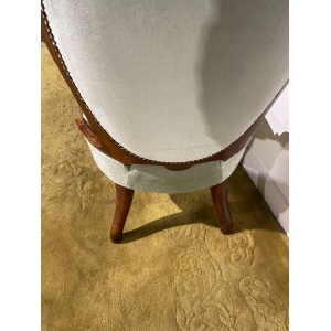 Pair Of Antique Beech Framed Drawing Room Chairs