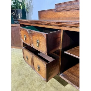 Vintage Oak Sideboard with Gallery Back