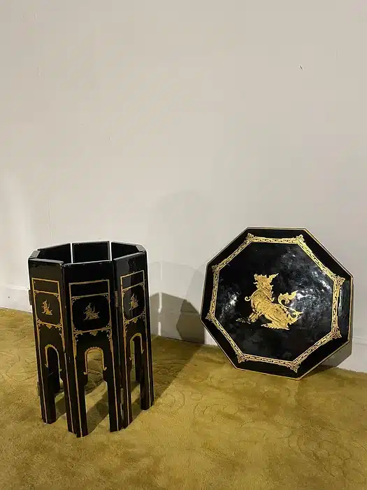 Early 20th Century Oriental Lacquered Folding Table