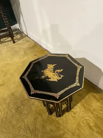 Early 20th Century Oriental Lacquered Folding Table - Image 12