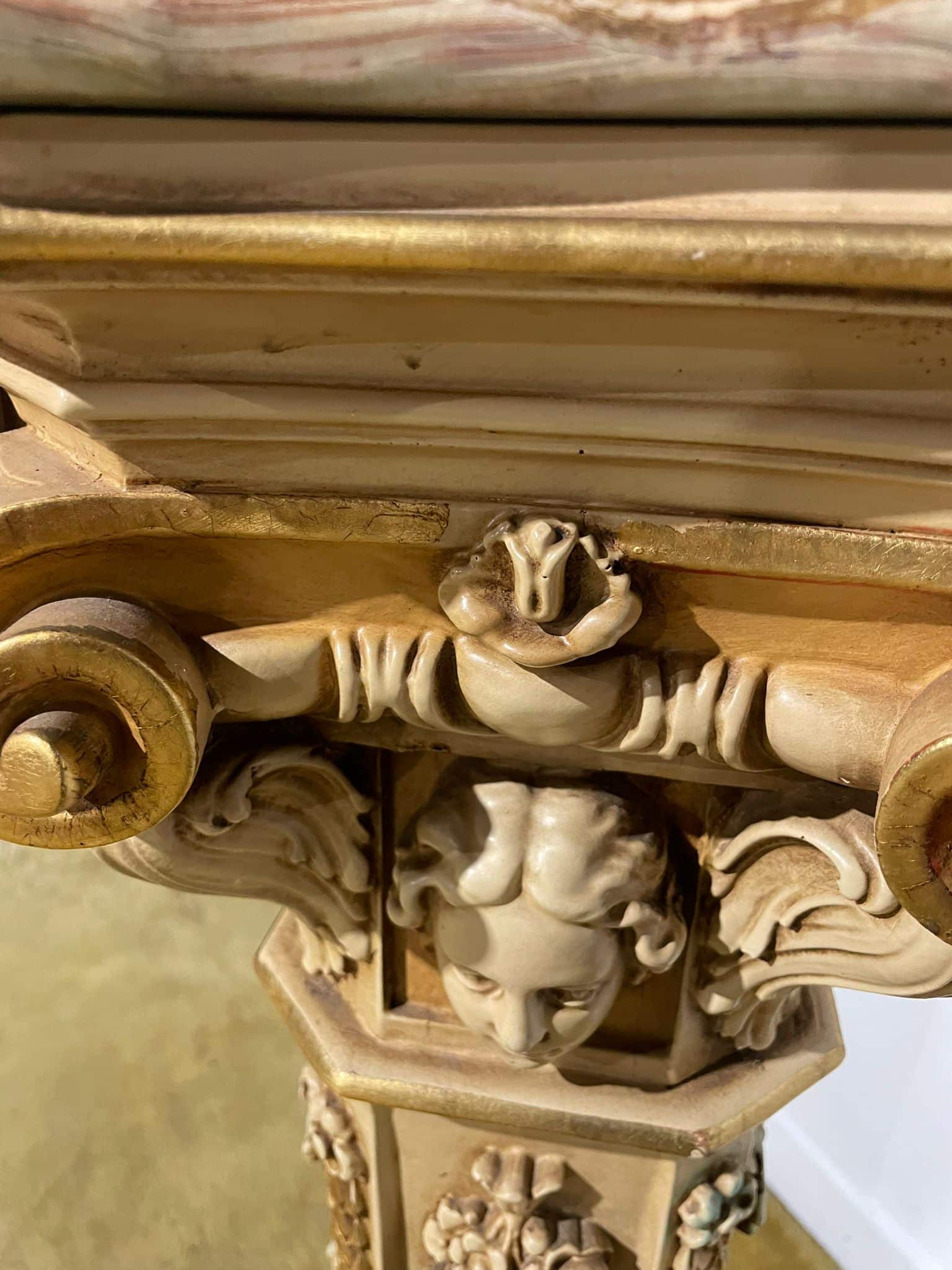 Ornate Reproduction Marble Topped Jardiniere