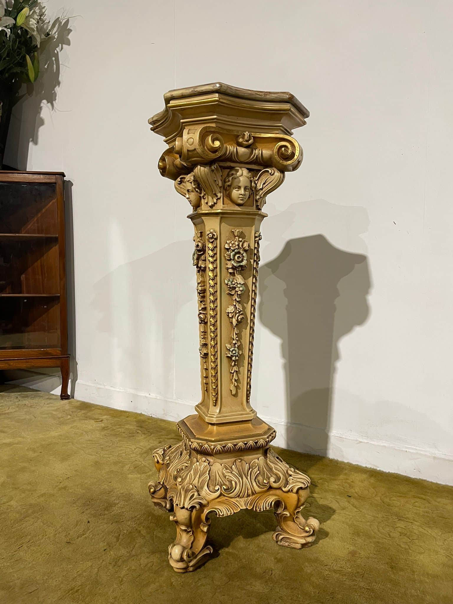 nate Reproduction Marble Topped Jardiniere