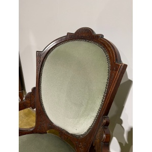 Pair Of Antique Beech Framed Drawing Room Chairs