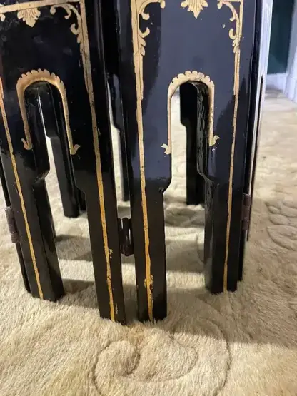 Early 20th Century Oriental Lacquered Folding Table - Image 14