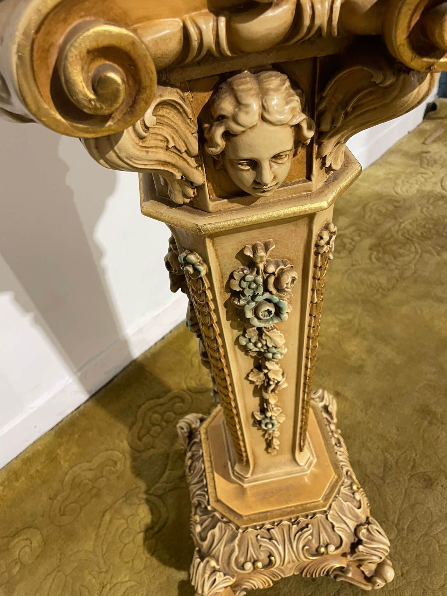 Ornate Reproduction Marble Topped Jardiniere