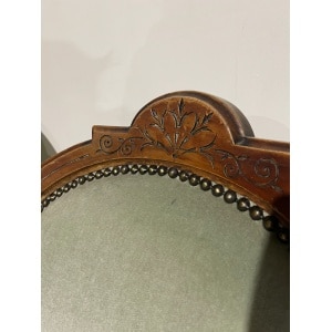 Pair Of Antique Beech Framed Drawing Room Chairs
