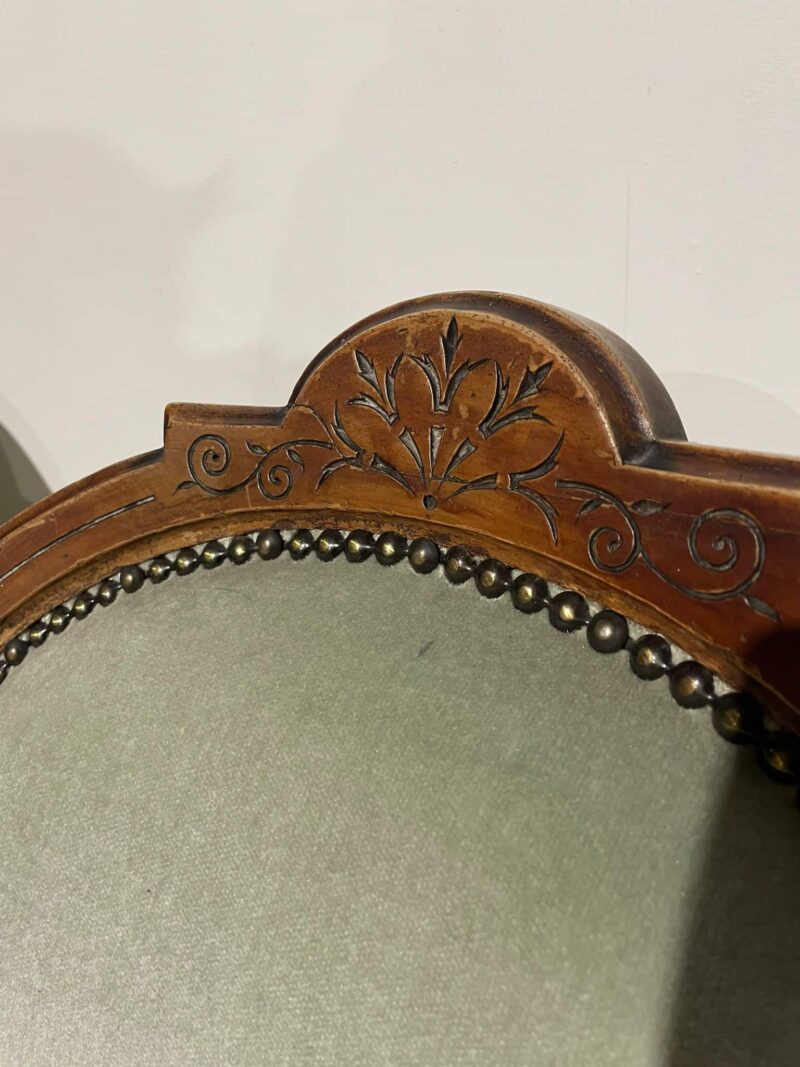 Pair Of Antique Beech Framed Drawing Room Chairs