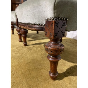Pair Of Antique Beech Framed Drawing Room Chairs