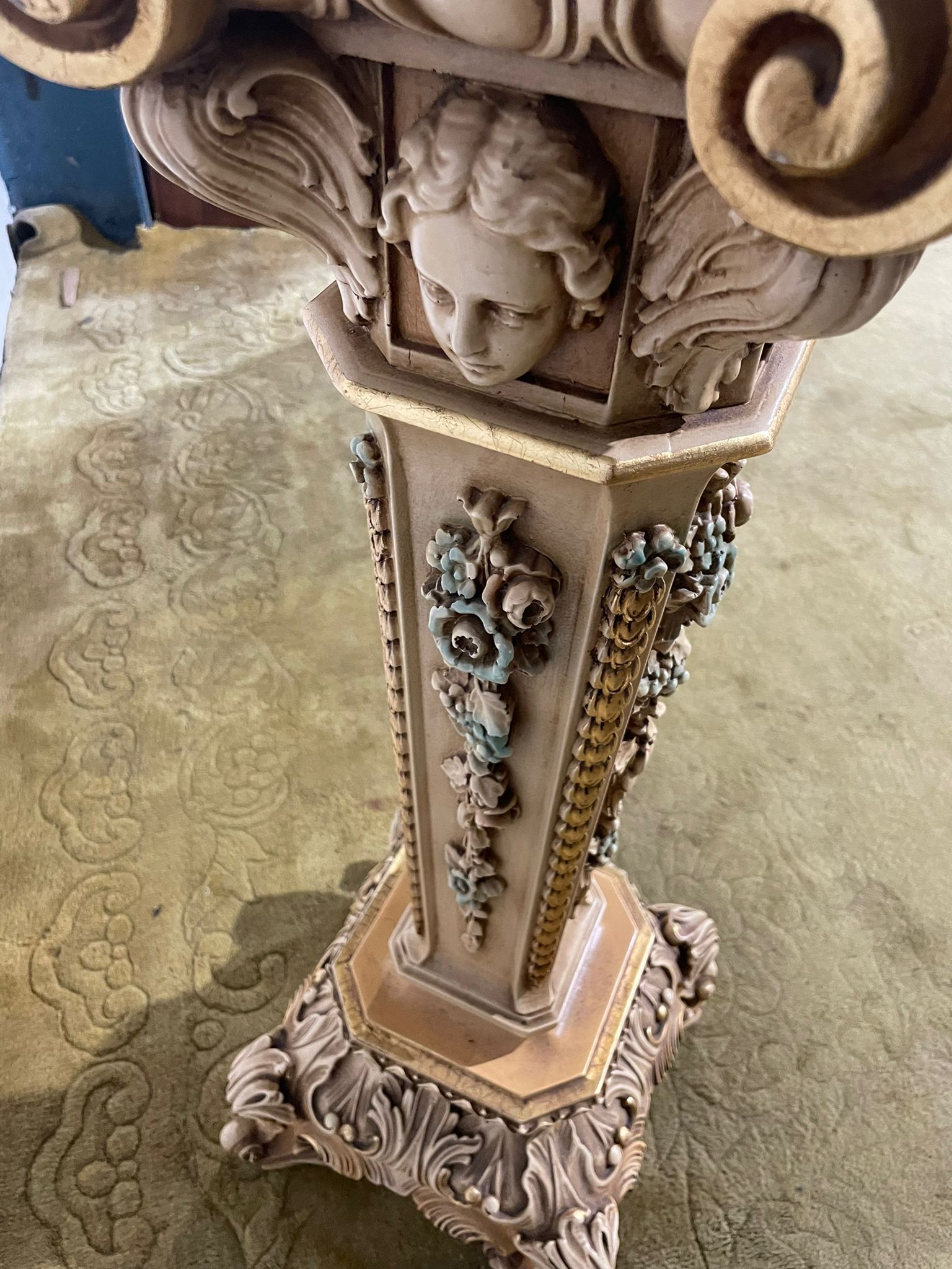 Ornate Reproduction Marble Topped Jardiniere